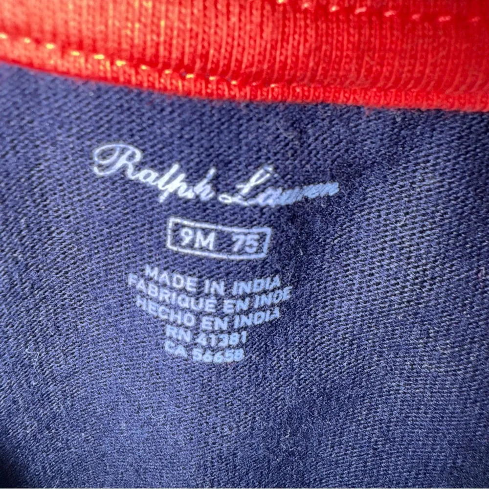 Ralph Lauren Navy Baby Footie Onesie 9m